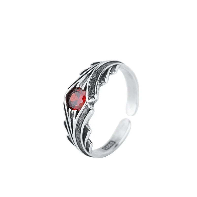 925 Sterling Silver Red Zircon Rings For Women Fashion High Quality Fine Jewelry Accessories Everything Jewellery