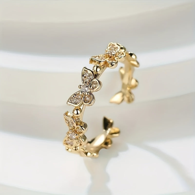 1 Piece Fashion Personalized Butterfly Open Ring For Women, Adjustable