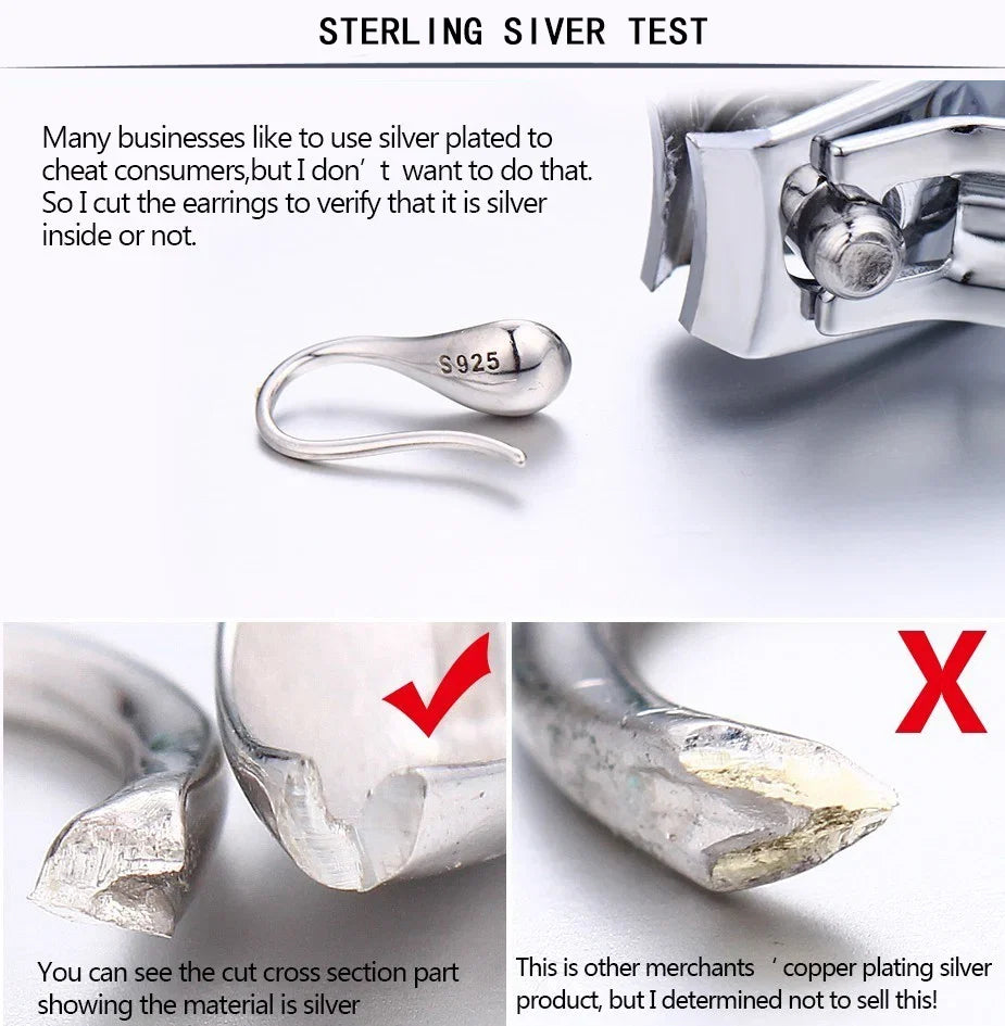 925 Sterling Silver Earrings For Women Trendy Simple Shinning Gold Earring Jewelry Prevent Allergy Party Christmas Accessories