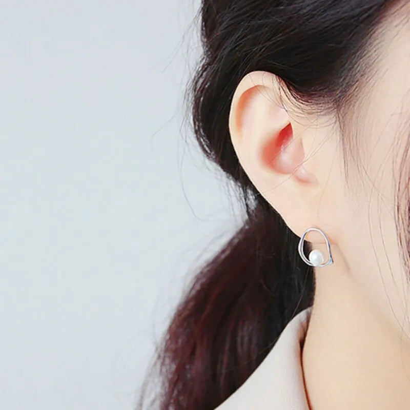 925 Sterling Silver Earrings For Women Trendy Simple Shinning Gold Earring Jewelry Prevent Allergy Party Christmas Accessories
