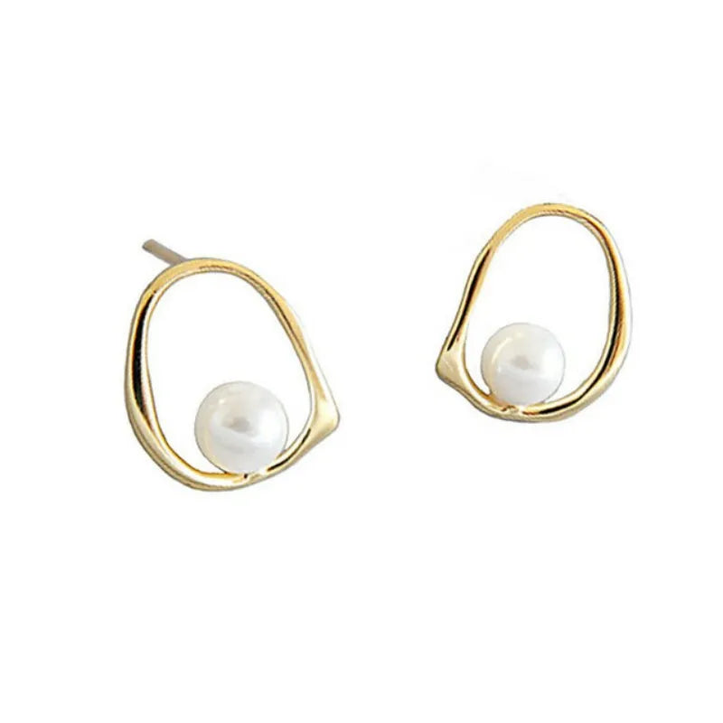 925 Sterling Silver Earrings For Women Trendy Simple Shinning Gold Earring Jewelry Prevent Allergy Party Christmas Accessories