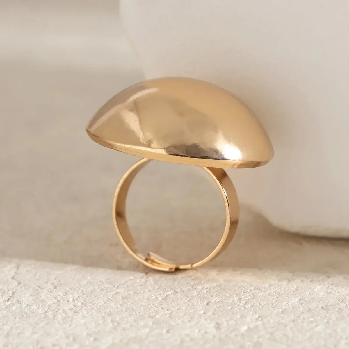 Irregular Chunky Big Geometric Gold Silver Color Rings for Women Men Personality Elastic Rope Connection Finger Rings