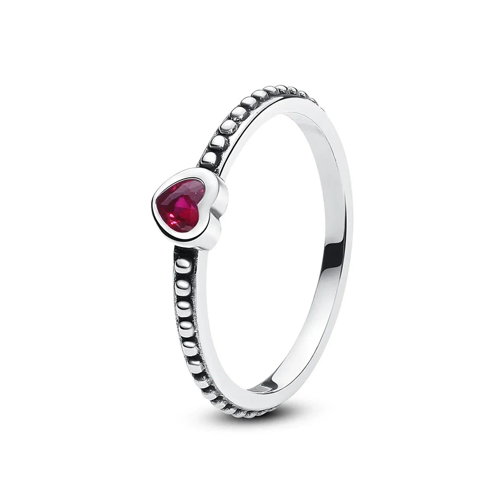 925 Sterling Silver Rings For Women Original Crown Love Heart Wishbone Engagement Wedding Rose Gold Crystal Ring Luxury Jewelry