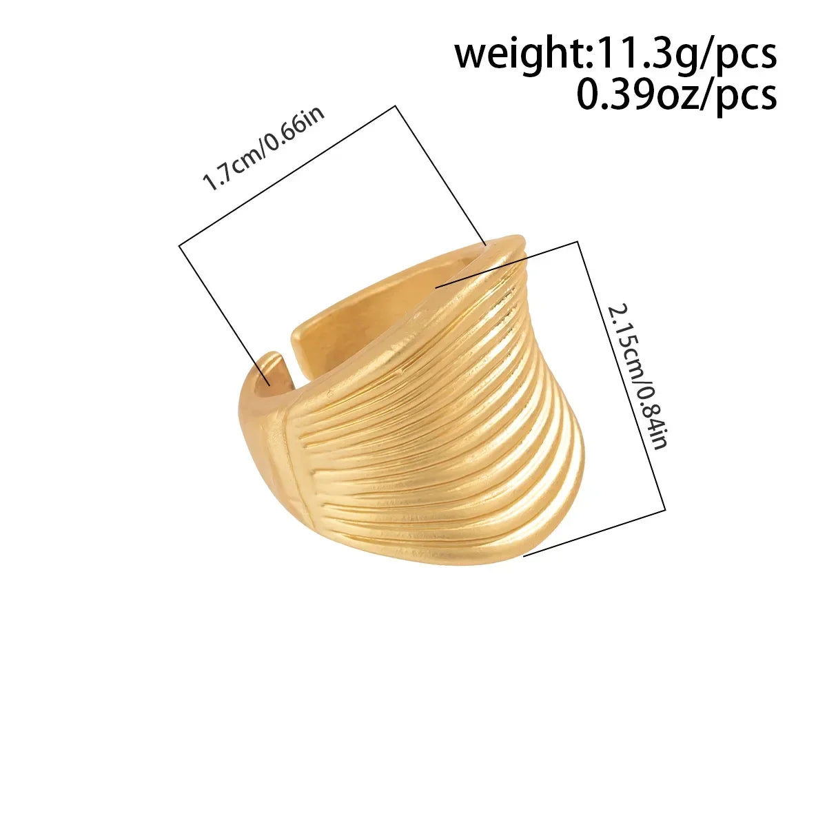 Irregular Chunky Big Geometric Gold Silver Color Rings for Women Men Personality Elastic Rope Connection Finger Rings