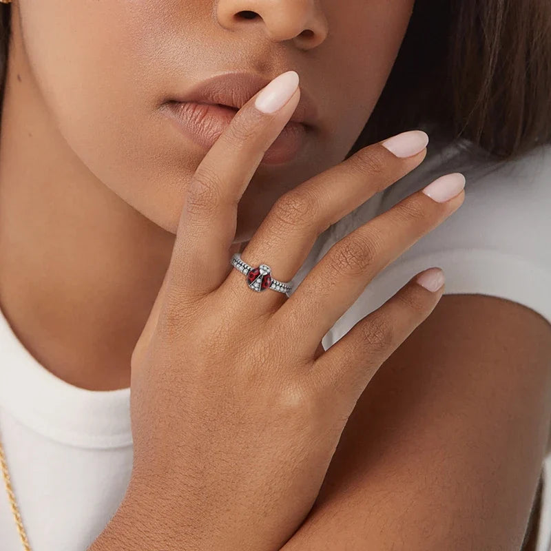 Rings Original 925 Sterling Silver Rings Bow Heart Sun Moon Star Zircon Rings For Women Jewelry Birthday Anniversary Gifts