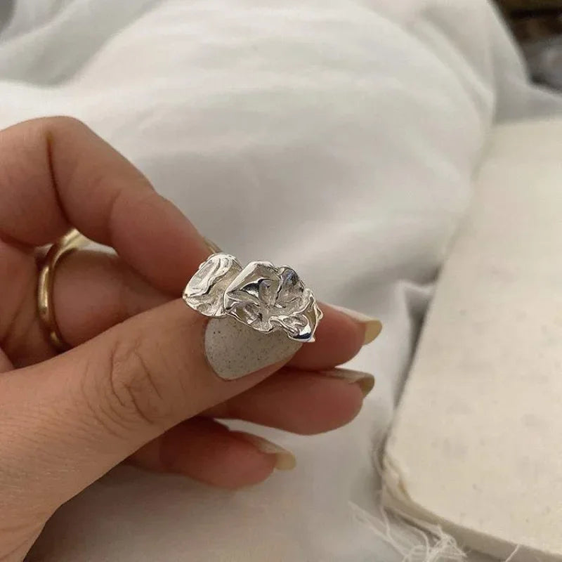 Irregular Stainless Steel Gold Color Rings for Women Men Colorfast Popular Party Personalized Exaggerated Charms Jewelry Gifts