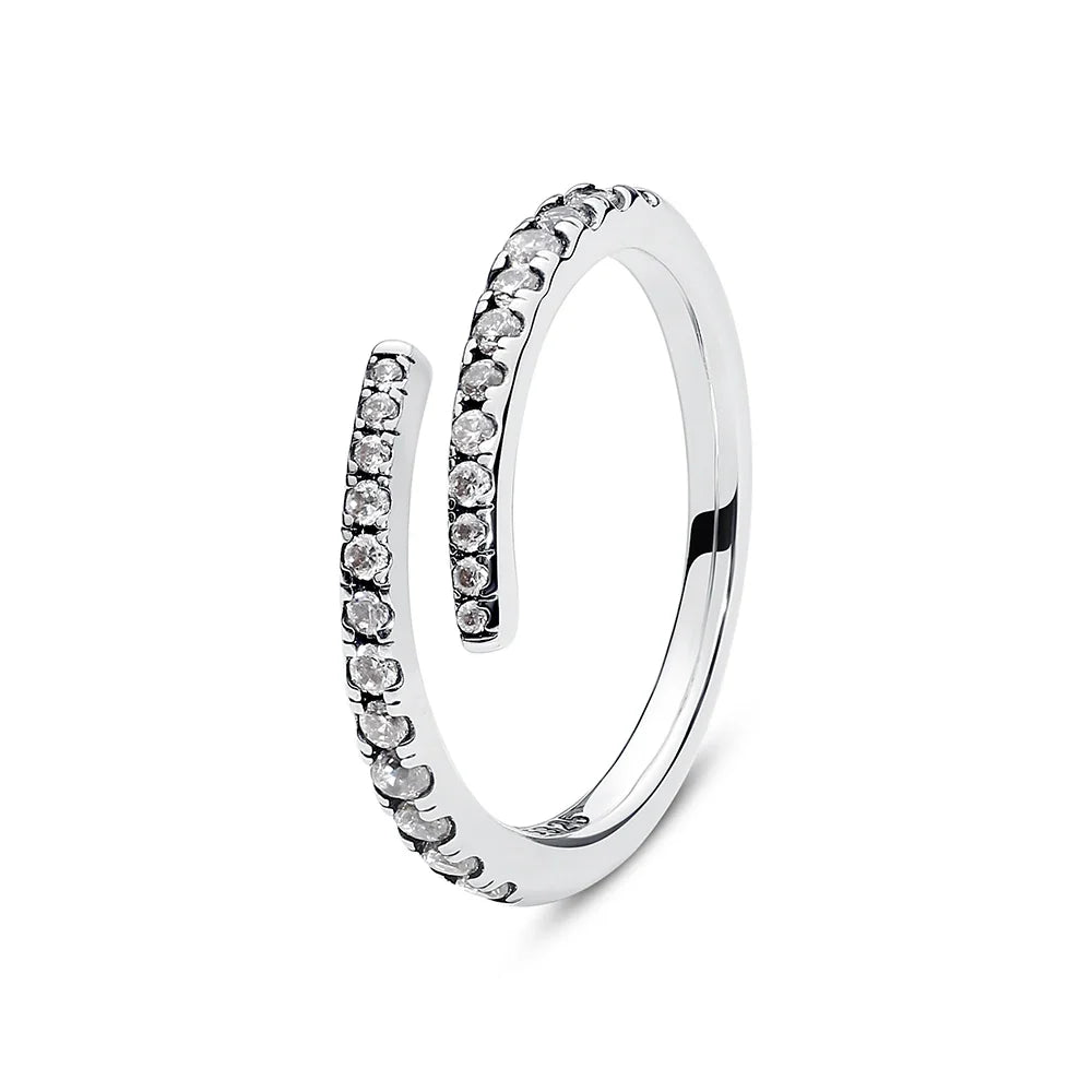 925 Sterling Silver Rings For Women Original Crown Love Heart Wishbone Engagement Wedding Rose Gold Crystal Ring Luxury Jewelry