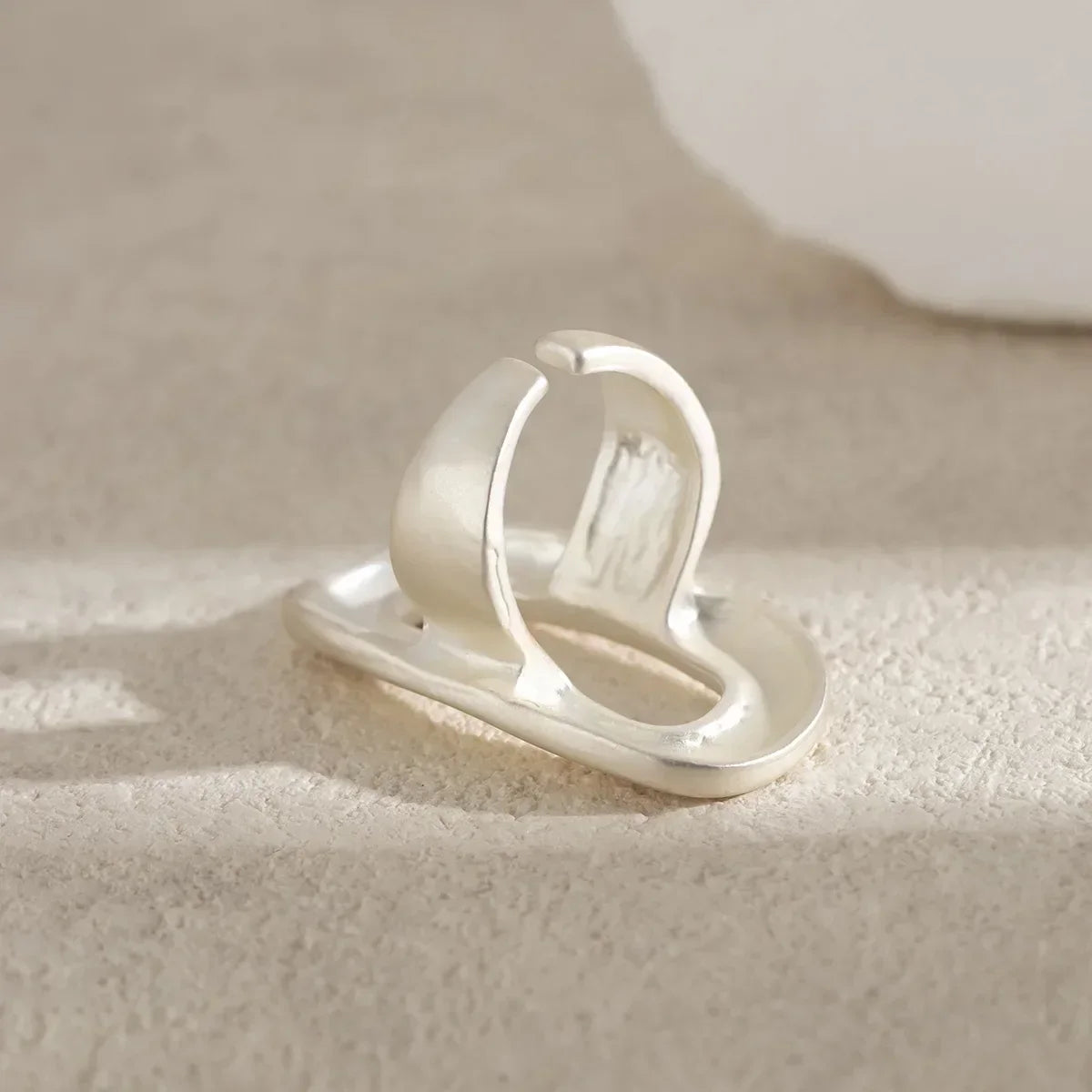 Irregular Chunky Big Geometric Gold Silver Color Rings for Women Men Personality Elastic Rope Connection Finger Rings