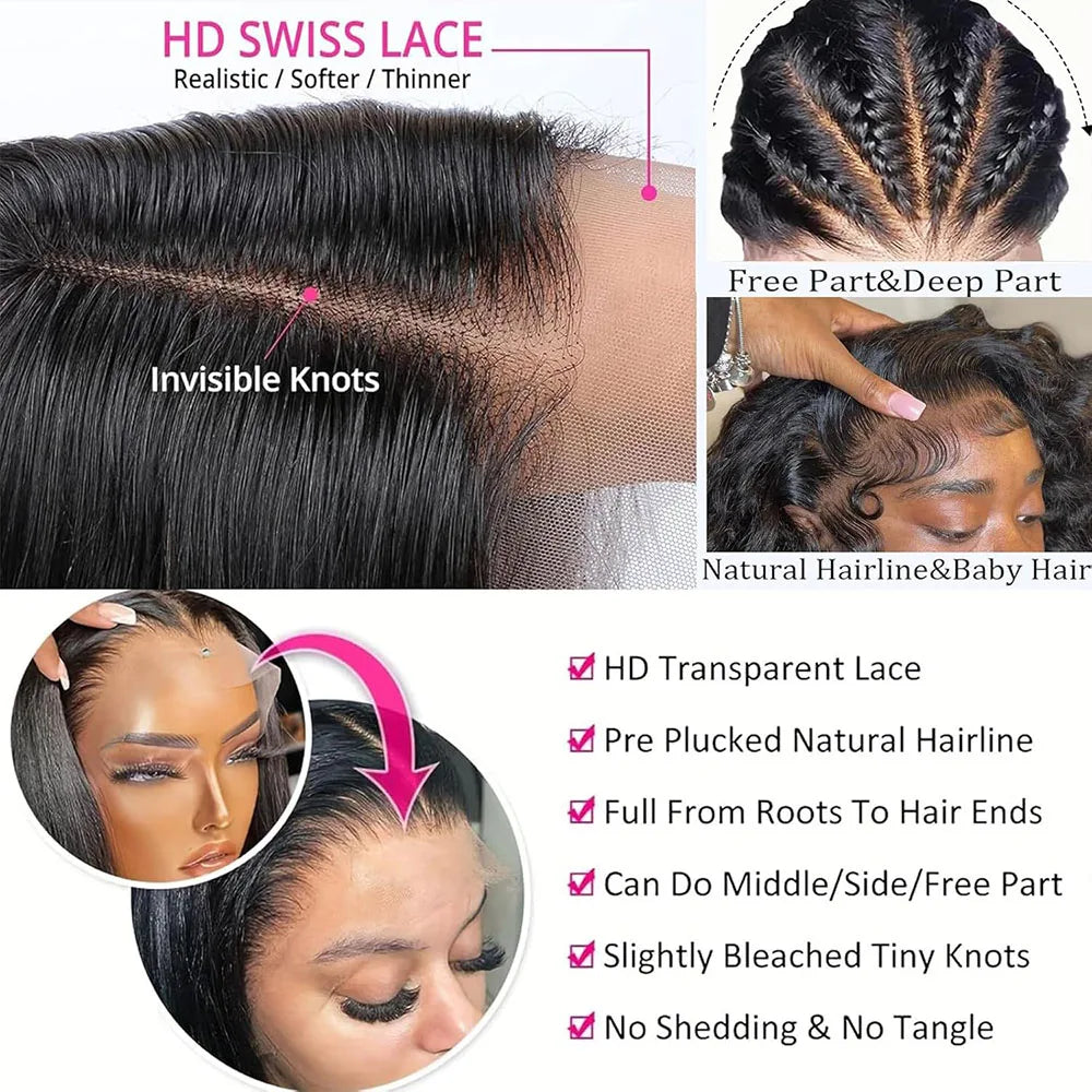 Deep Wave Bob Wig 100% Brazilian Human Hair 13x4 Lace Frontal Wig Pre Plucked 4x4 2x6 Lace Closure Wig 200% Density For Women