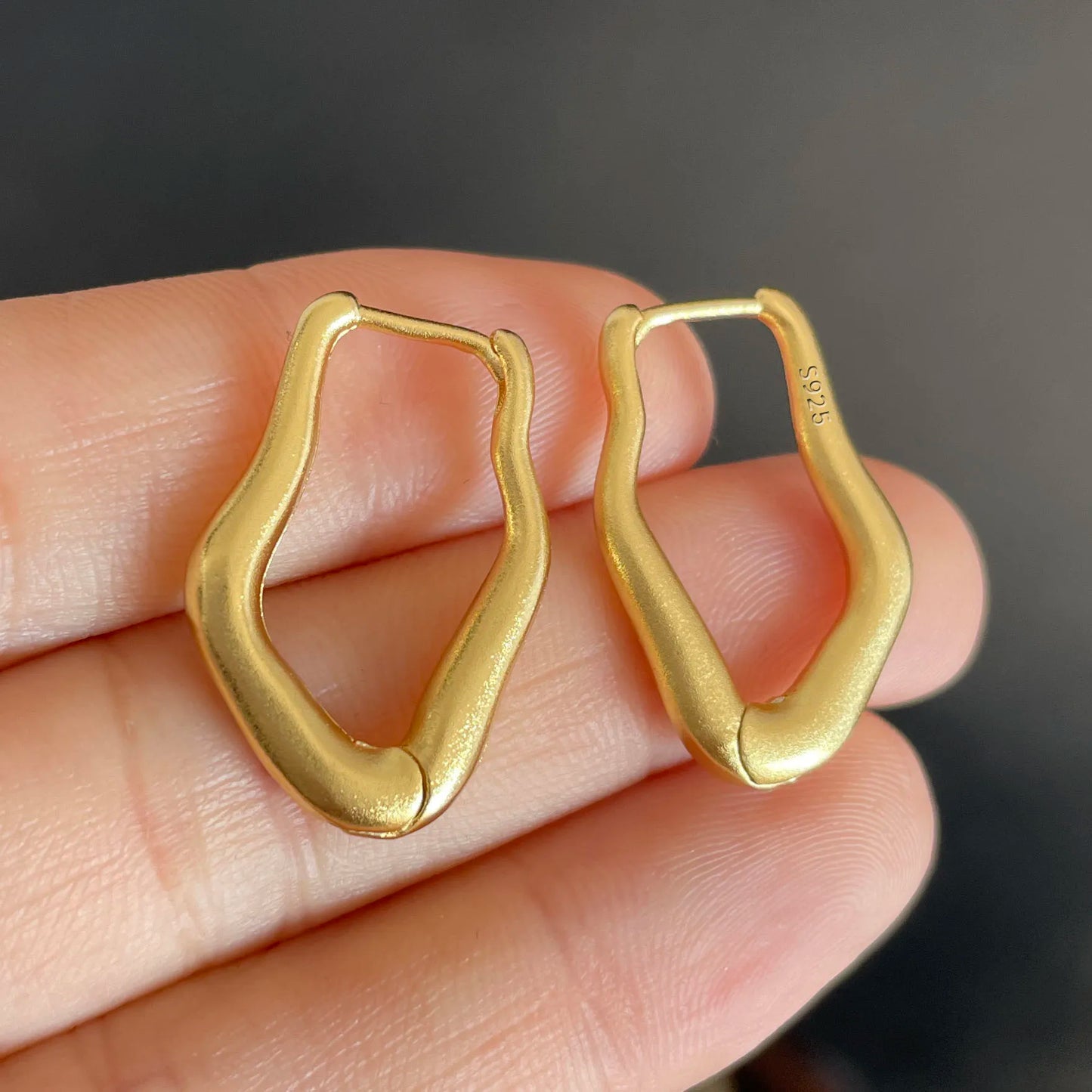 925 Sterling Silver Earrings For Women Trendy Simple Shinning Gold Earring Jewelry Prevent Allergy Party Christmas Accessories
