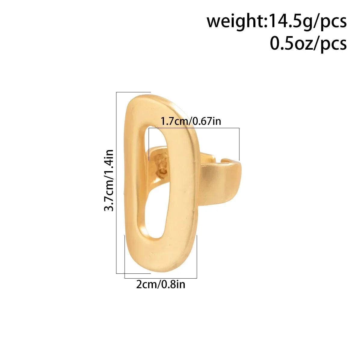 Irregular Chunky Big Geometric Gold Silver Color Rings for Women Men Personality Elastic Rope Connection Finger Rings