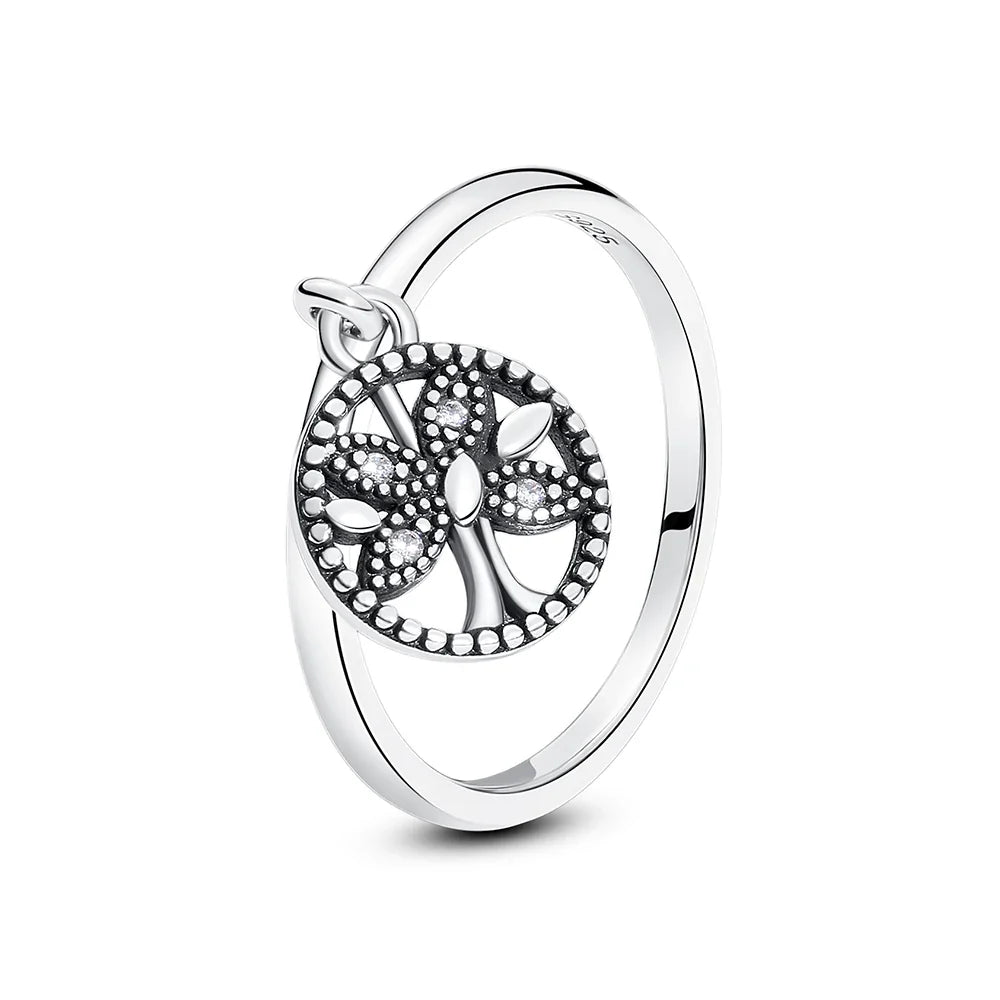 925 Sterling Silver Rings For Women Original Crown Love Heart Wishbone Engagement Wedding Rose Gold Crystal Ring Luxury Jewelry