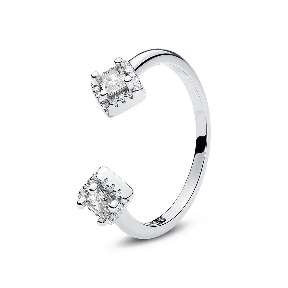 925 Sterling Silver Rings For Women Original Crown Love Heart Wishbone Engagement Wedding Rose Gold Crystal Ring Luxury Jewelry