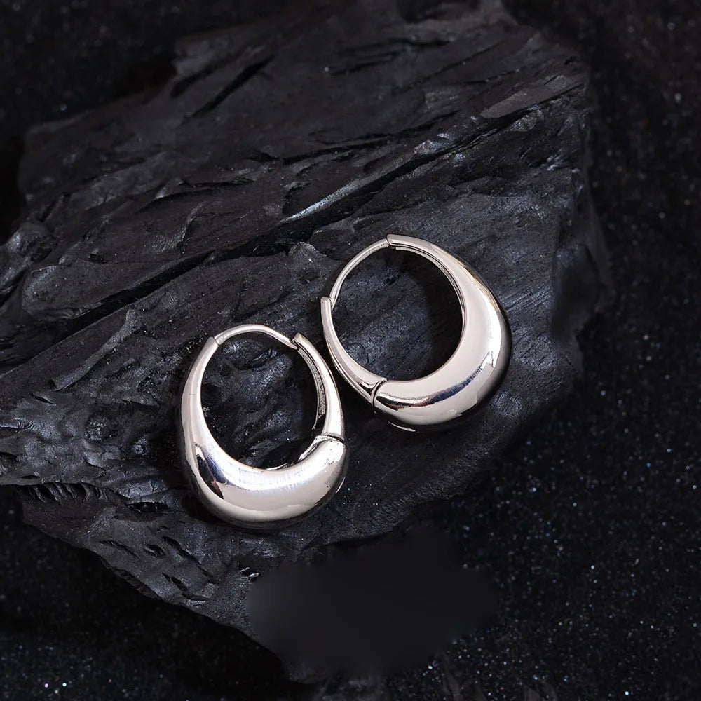 925 Sterling Silver Earrings For Women Trendy Simple Shinning Gold Earring Jewelry Prevent Allergy Party Christmas Accessories