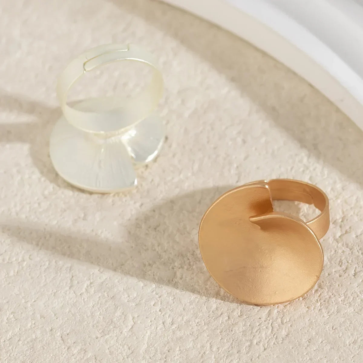 Irregular Chunky Big Geometric Gold Silver Color Rings for Women Men Personality Elastic Rope Connection Finger Rings