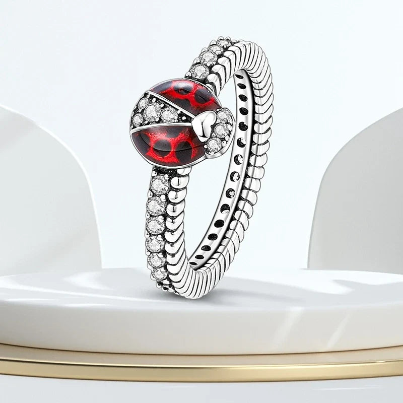 Rings Original 925 Sterling Silver Rings Bow Heart Sun Moon Star Zircon Rings For Women Jewelry Birthday Anniversary Gifts