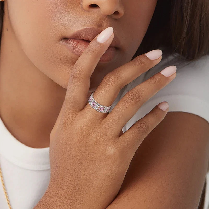 Rings Original 925 Sterling Silver Rings Bow Heart Sun Moon Star Zircon Rings For Women Jewelry Birthday Anniversary Gifts